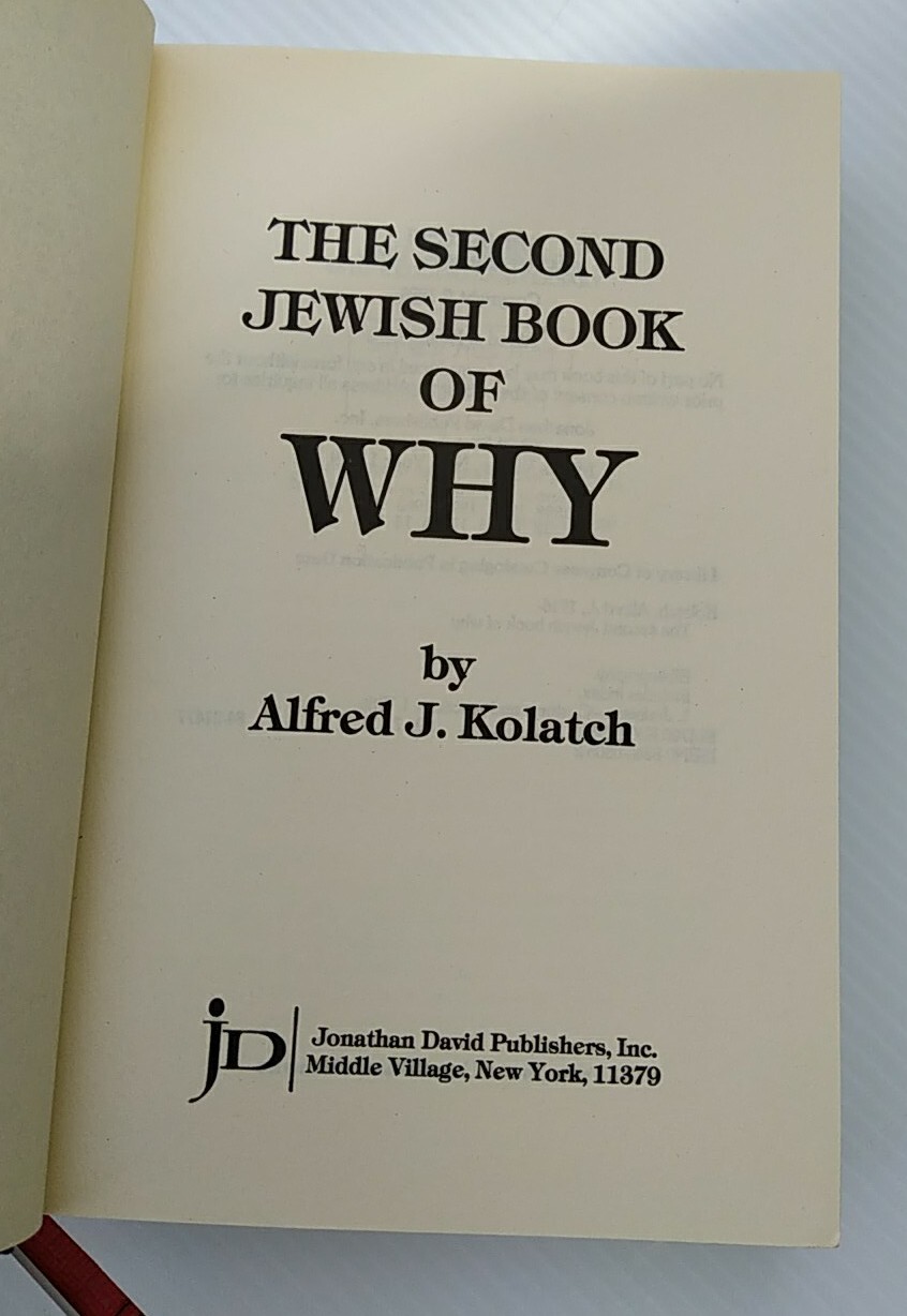 Jewish History & Culture: The Jewish Book of Why Set by Alfred J. Kolatch, 2 Vol