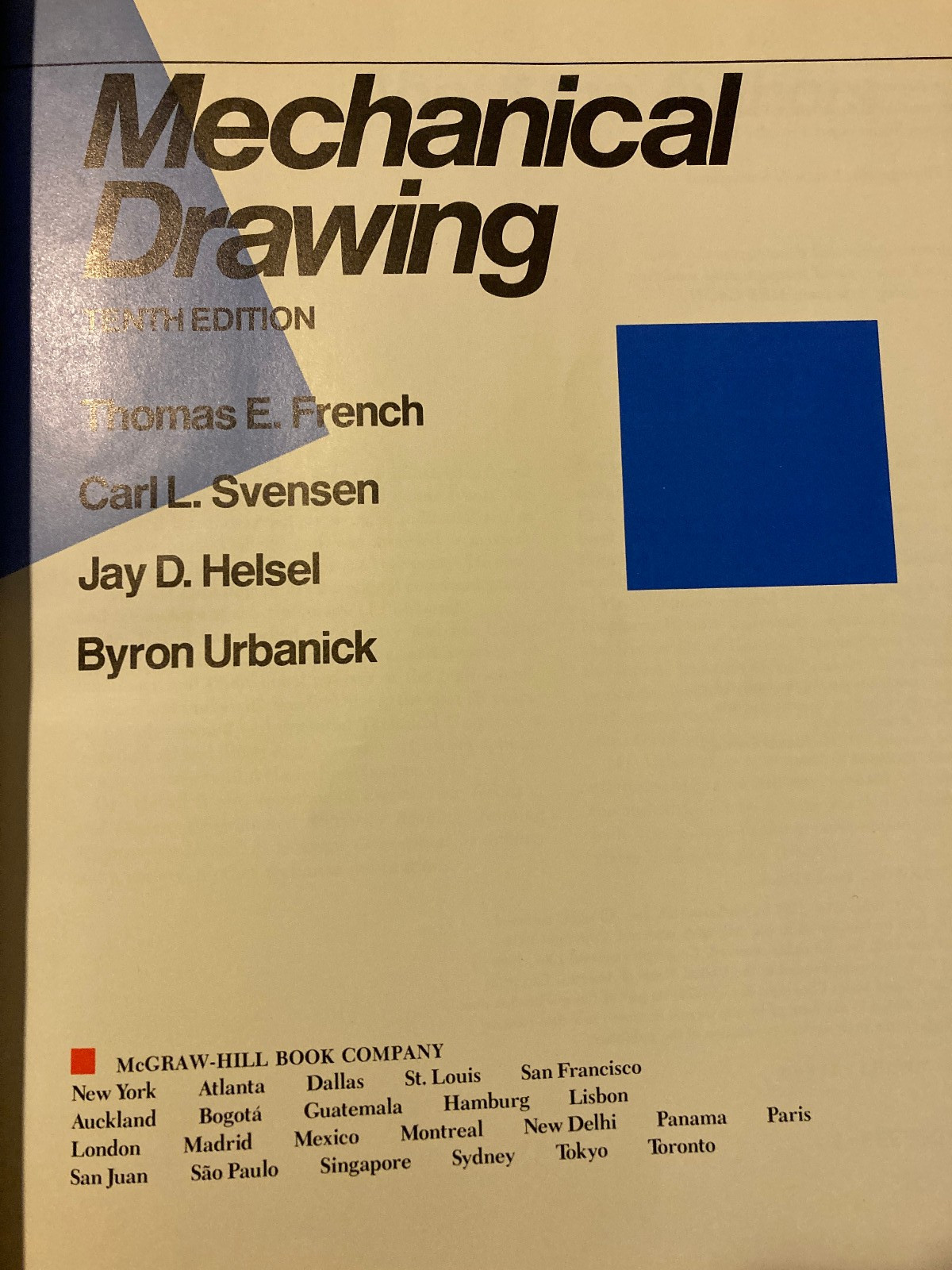 Mechanical Drawing,HB,10Ed;French,Svensen,Helsel+;McGraw-Hill,’85,NEW;0070223335