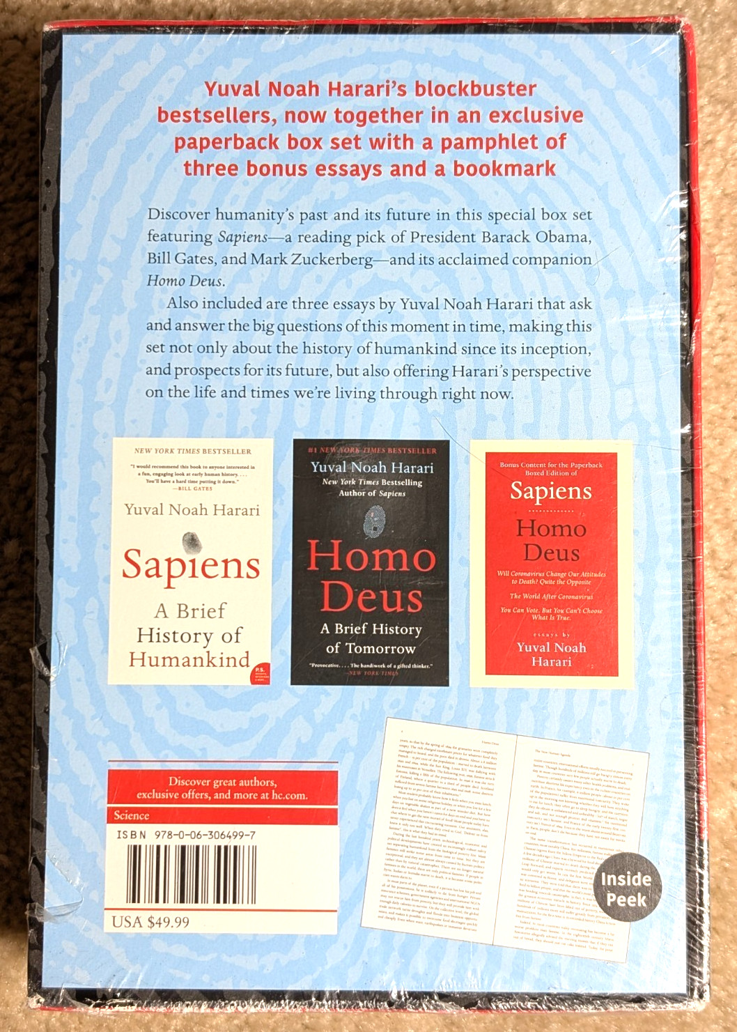 Sapiens & Homo Deus: Yuval Noah Harari box set w/ bonus essays 2018 *NEW, SEALED
