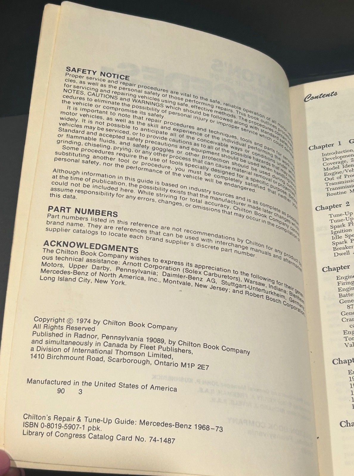 Chilton’s Repair and Tune-Up Guide: Mercedes-Benz 1968-73 by Chilton Book Compa,