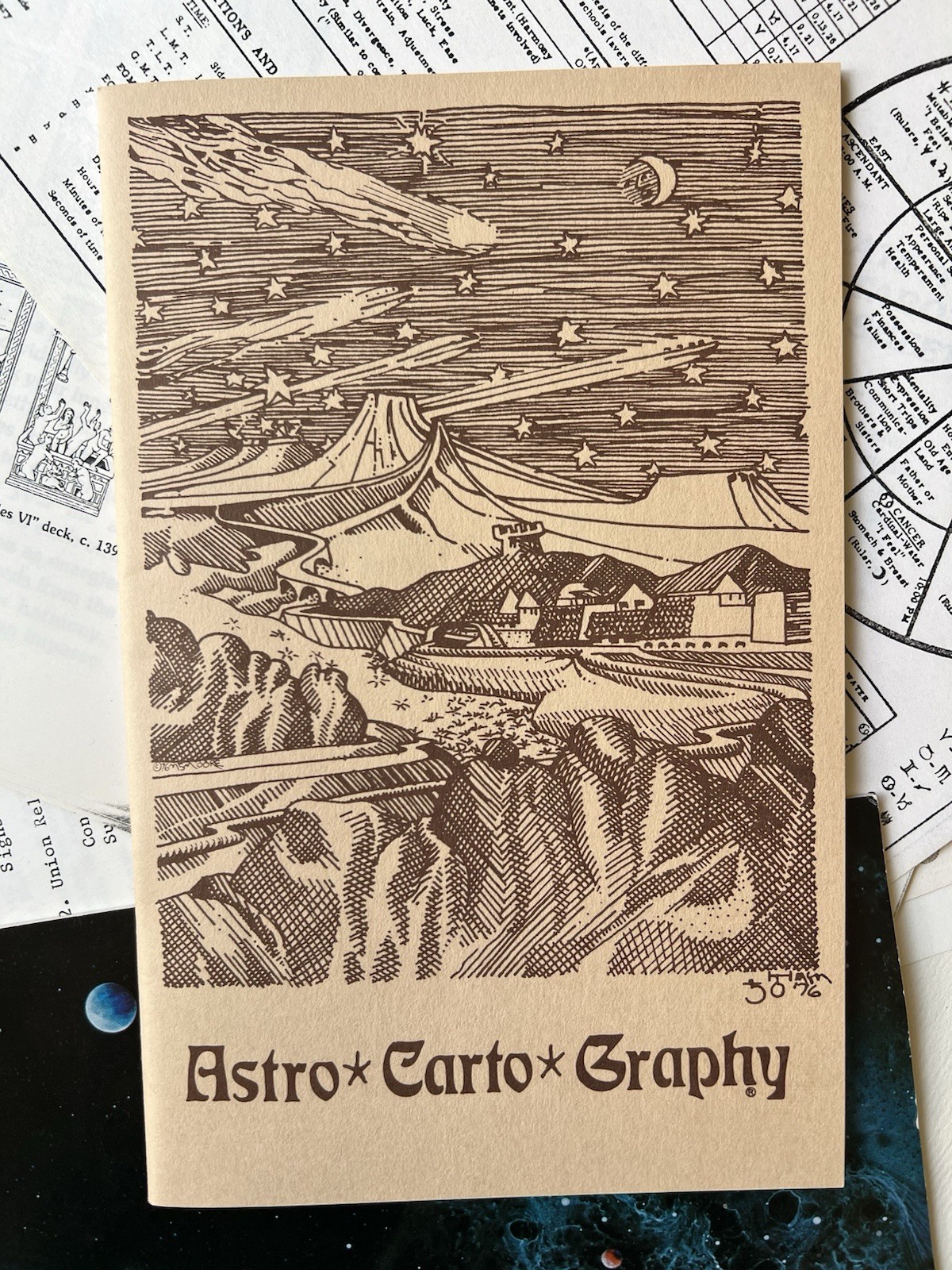 Vintage Astro*Carto*Graphy Astrology Circle Books Computer Calculations Calendar