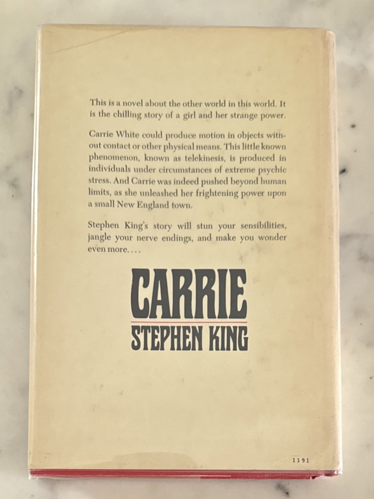 Carrie by Stephen King (Hardcover, Book Club Edition, 1974)
