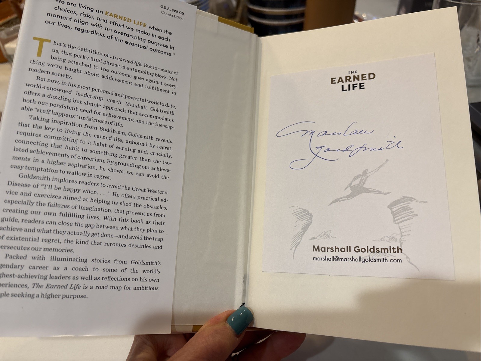 The Earned Life: Lose Regret, Choose Fulfillment HC DJ By M. Goldsmith Signed