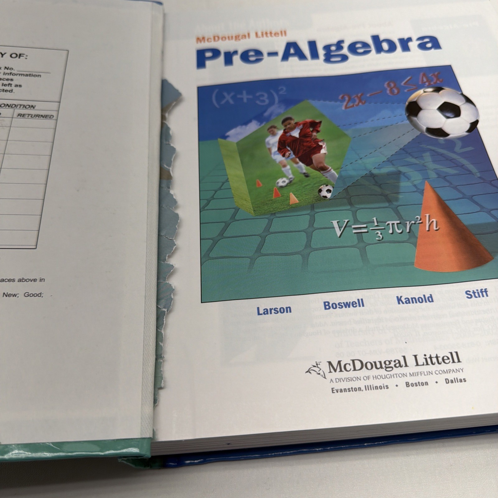 McDougal Littell Pre-Algebra: Student Edition 2005 – Hardcover – VERY GOOD