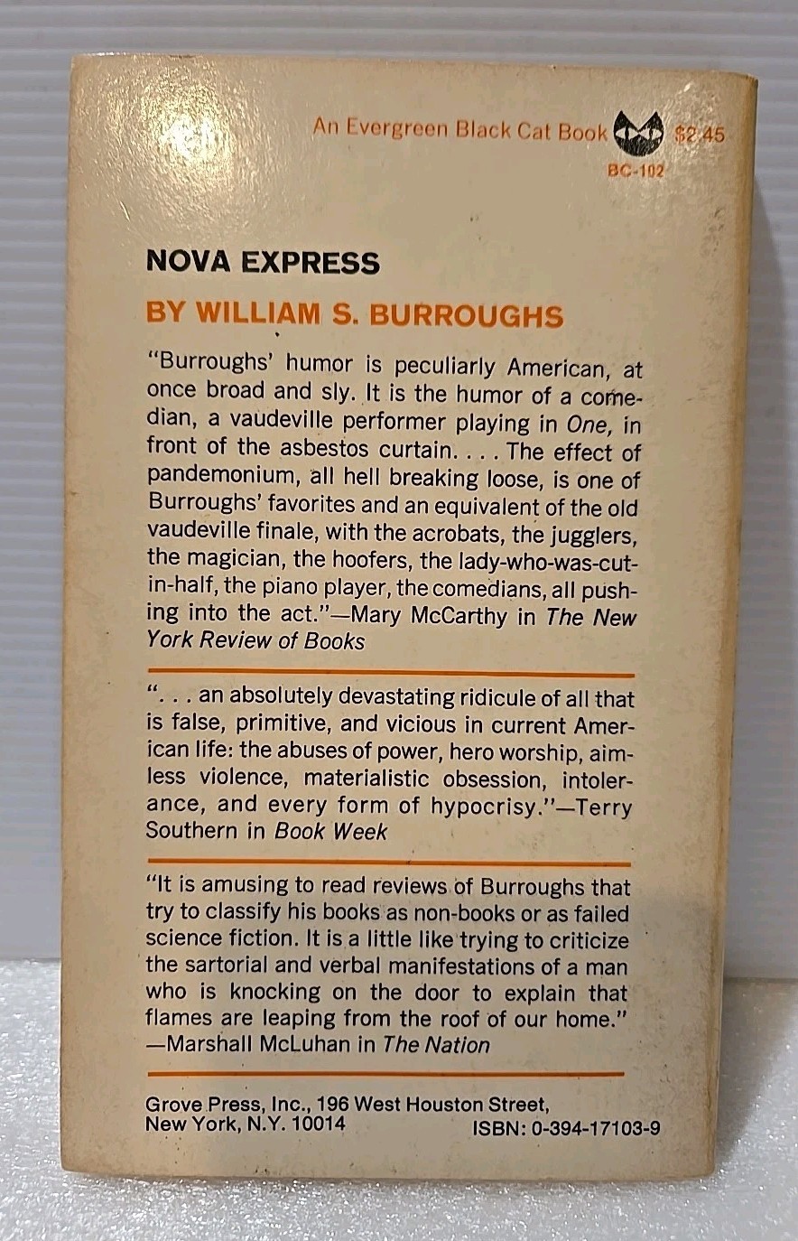 William S. Burroughs NOVA EXPRESS 1965 PB Evergreen/Black Cat