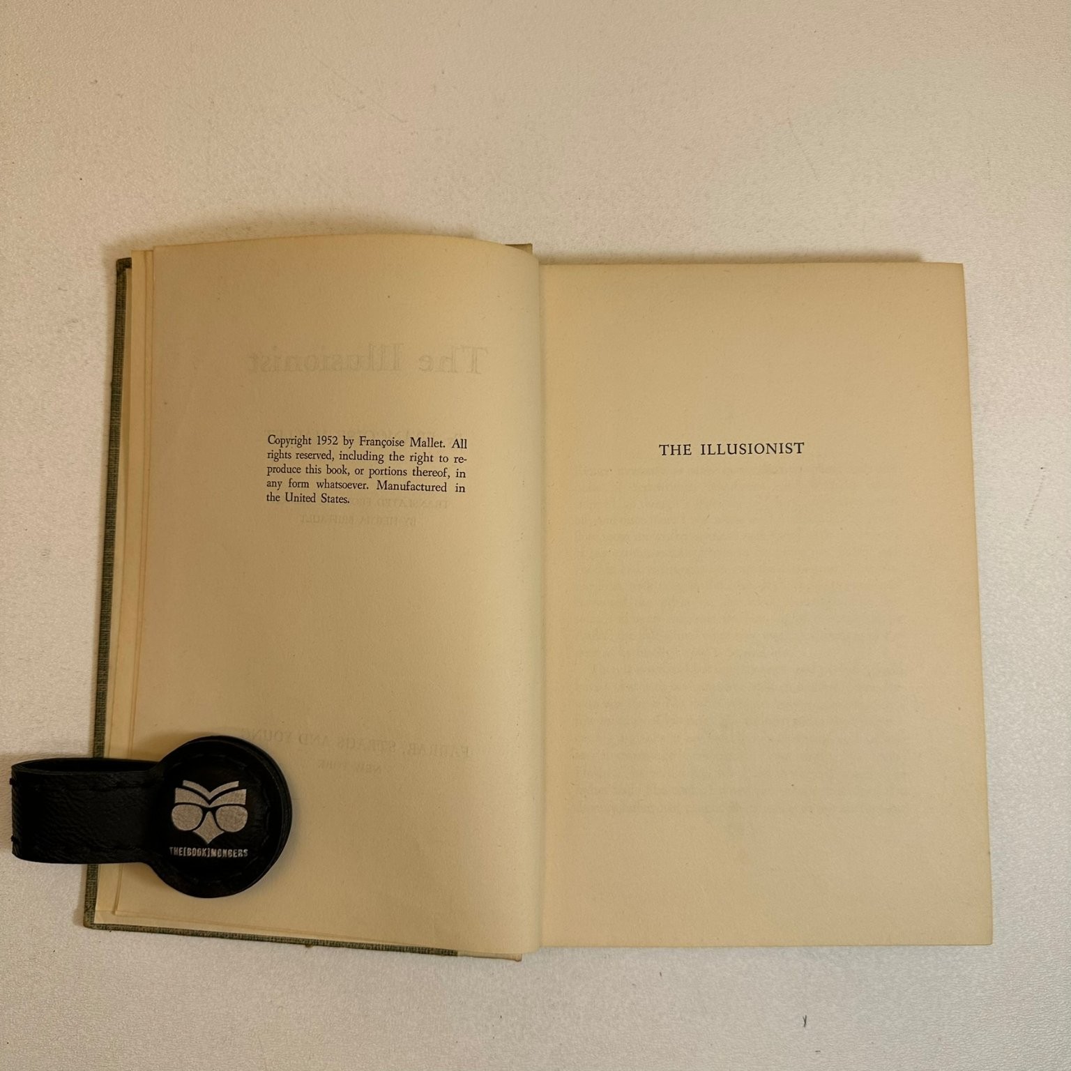 The Illusionist Françoise Mallet 1952 First US Edition Farrar Straus Young