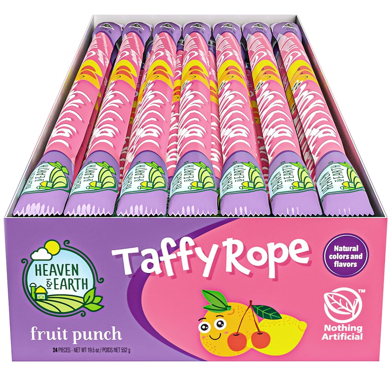 Fruit Punch Taffy Rope 19.5Oz (24 Pack) | Made with Natural Colors & Flavors, No