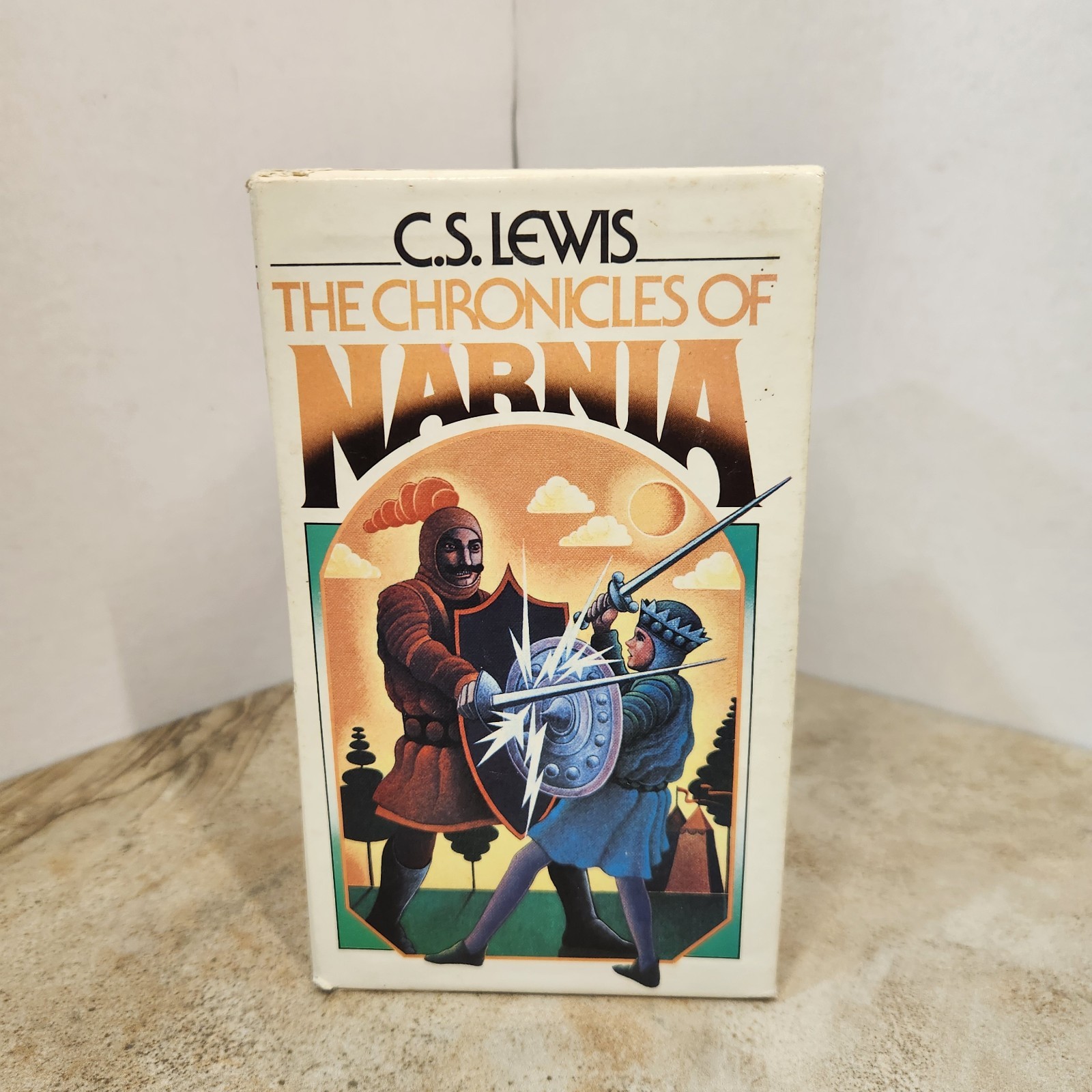 Vintage 1970s Chronicles of Narnia Box Set Complete 7 Books Collier C.S. Lewis