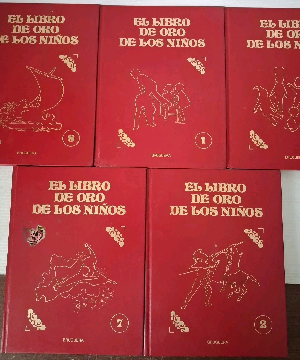 WALT DISNEY El Libro De Oro Biblioteca infantil lote de 5 VTG HC Bruguera