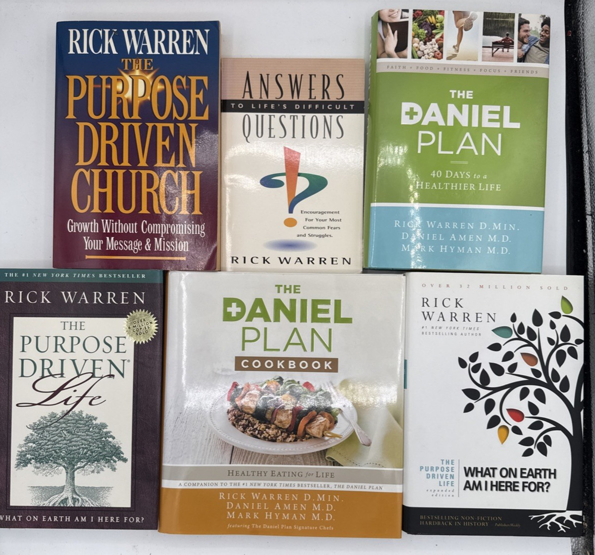 Lot of 6 Books by Rick Warren, 4 Hardcover and 2 Paperback, B205