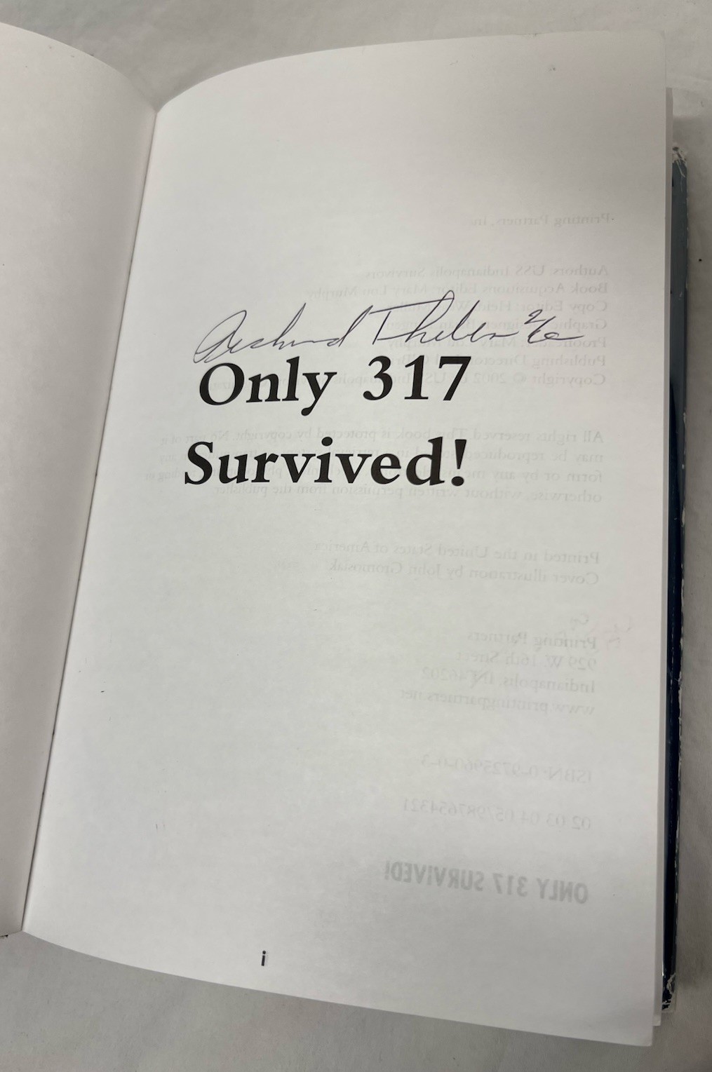 1st Eds-USS INDIANAPOLIS-Signed ONLY 317 SURVIVED & TRUE STORY by Vincent HCDJs
