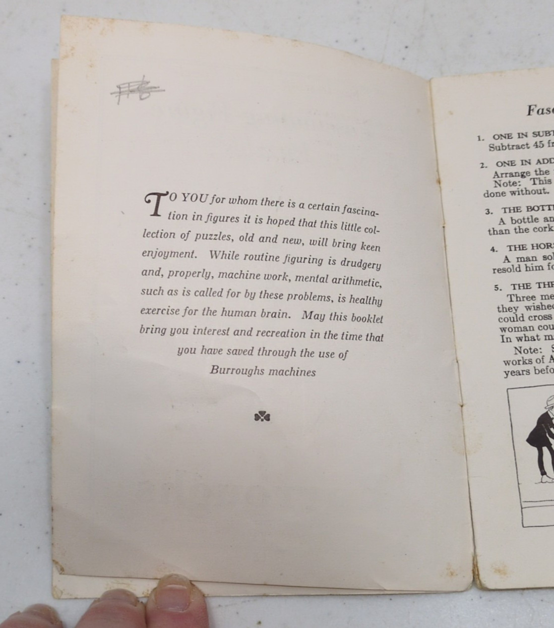 Fascinating Figure Puzzles Book 1933 Frederick W. Davis Burroughs C9