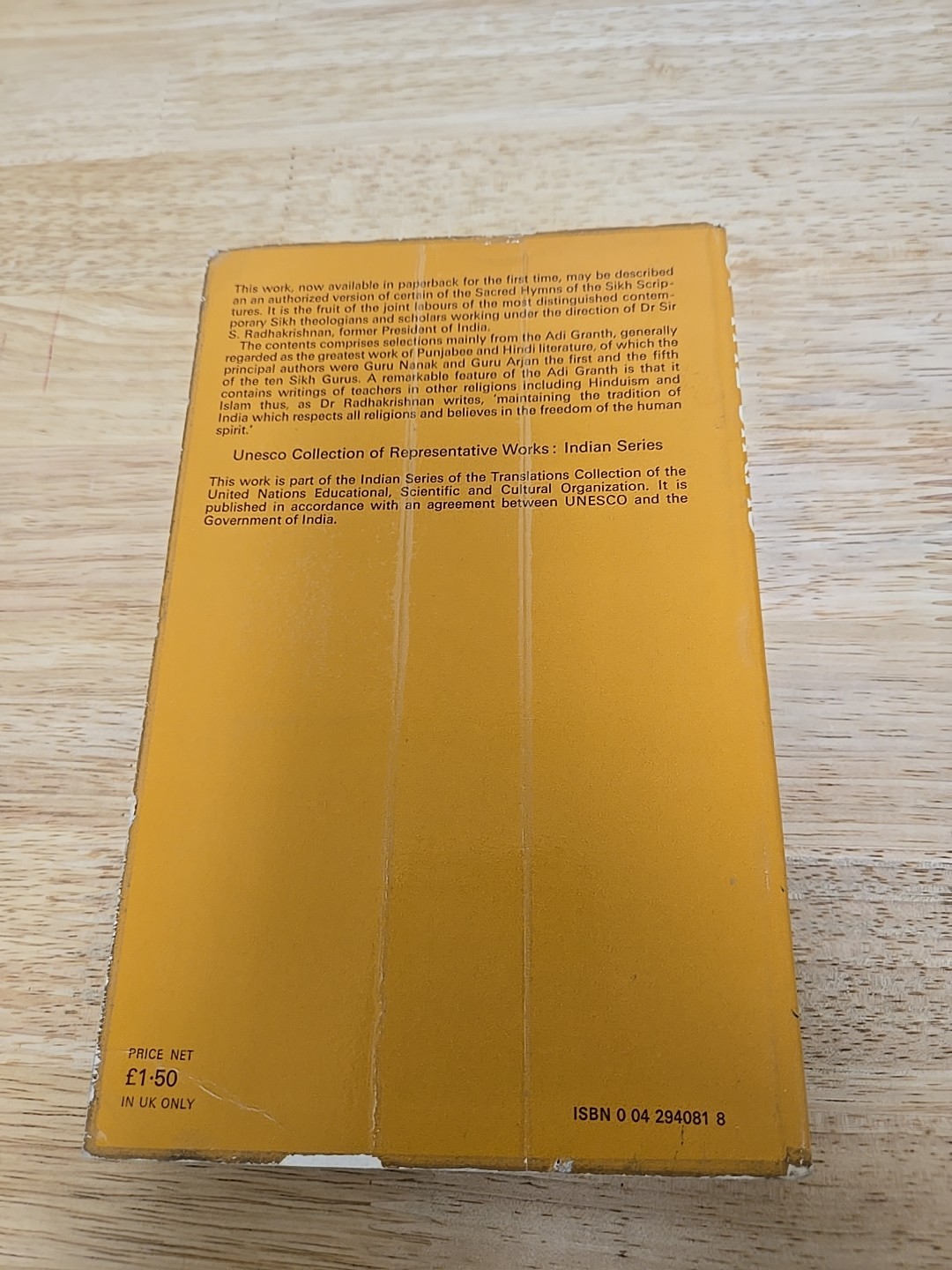 SACRED WRITINGS OF THE SIKHS (UNESCO COLLECTION OF By T. Singh