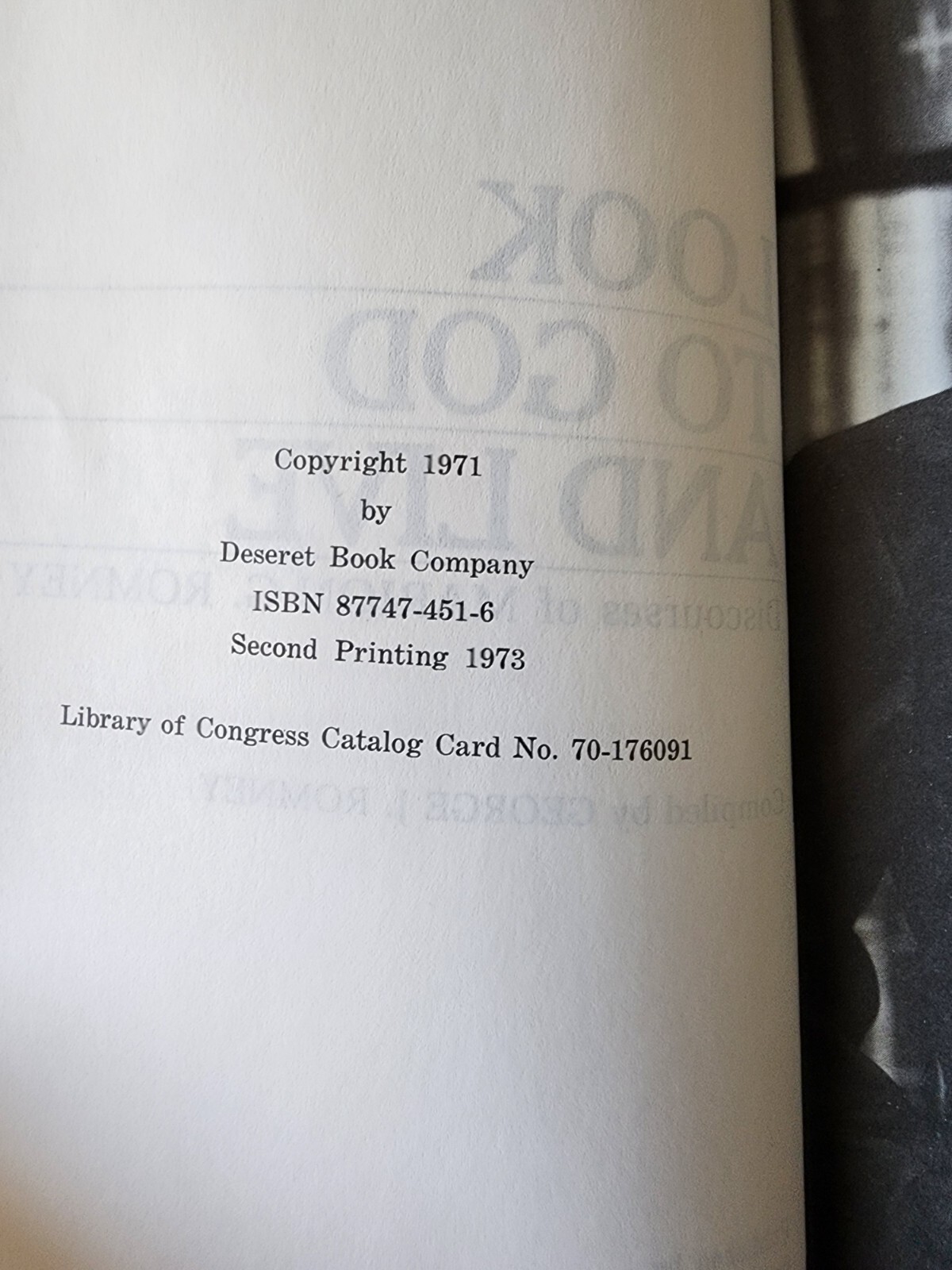 LOOK TO GOD AND LIVE Discourses of Pres. Marion G Romney Mormon LDS