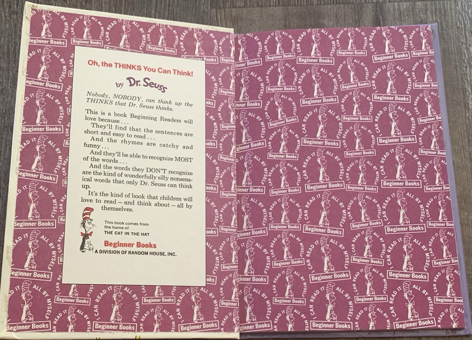 Oh, The Thinks You Can Think! By Dr. Seuss Grolier Book Club Edition GOOD Cond.!
