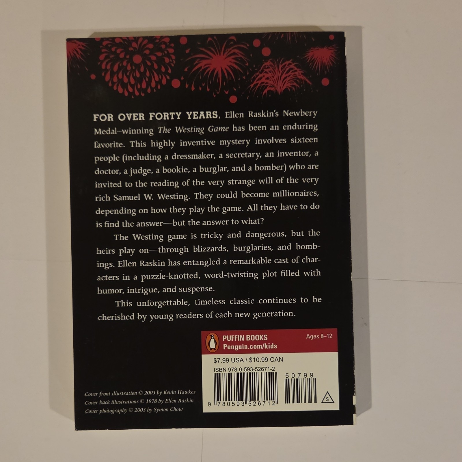 The Westing Game by Ellen Raskin (2003, Paperback) Mystery Ages 9-12 Puffin