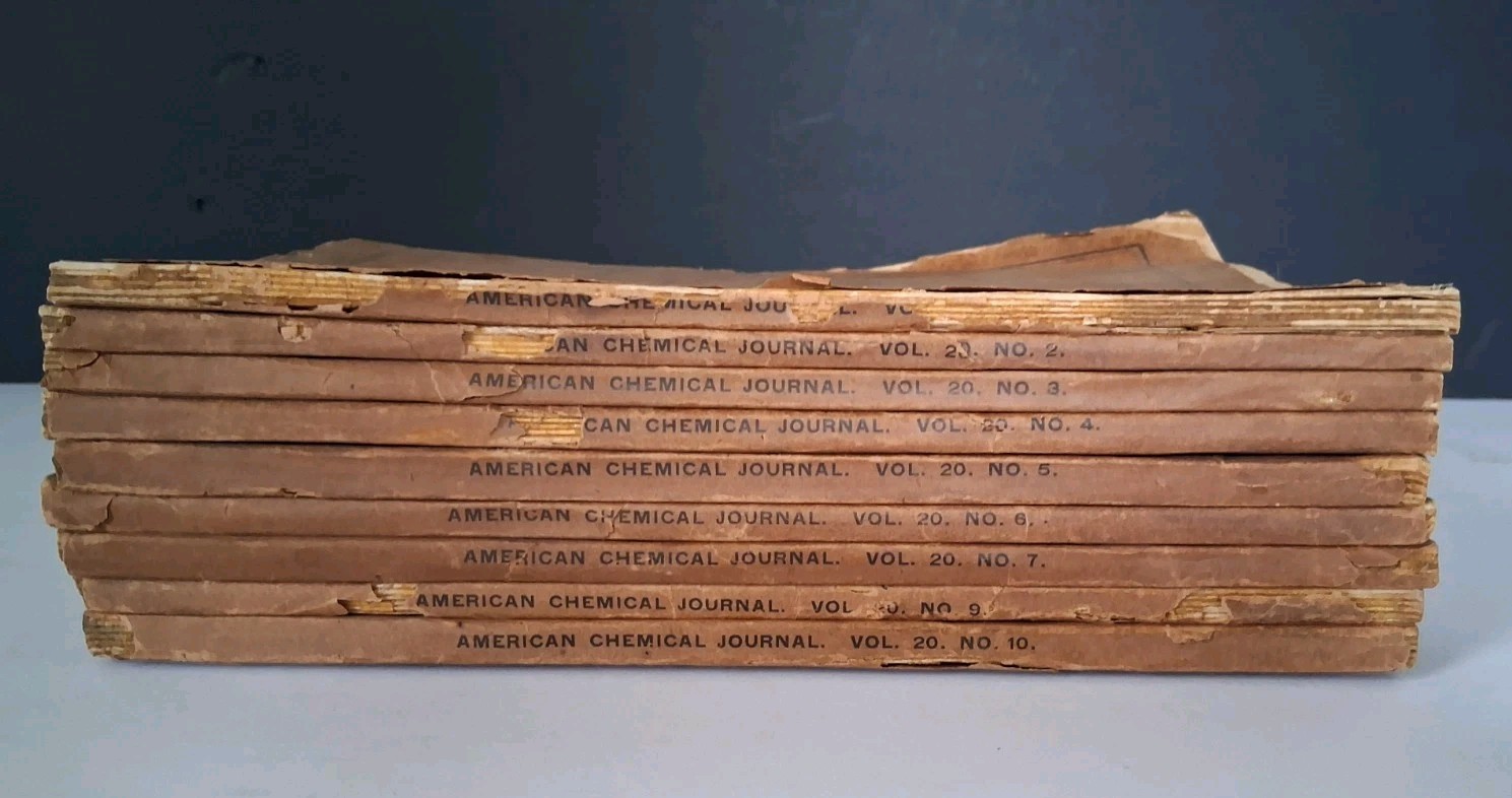 Rare Antiquarian Chemical Journal Set Ira Remsen 1898 Vol 20 No 1 2345679 10