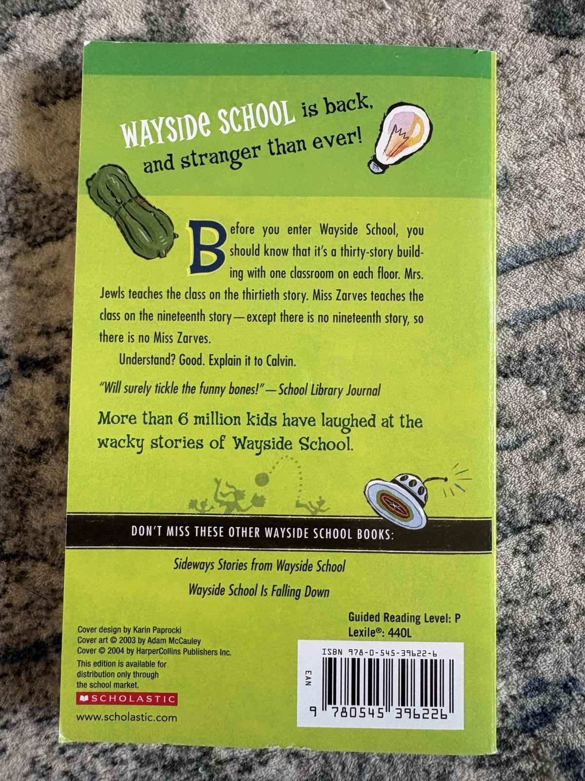 Louis Sachar Wayside School Chapter 3 Book Lot Falling Down Sideways Stranger
