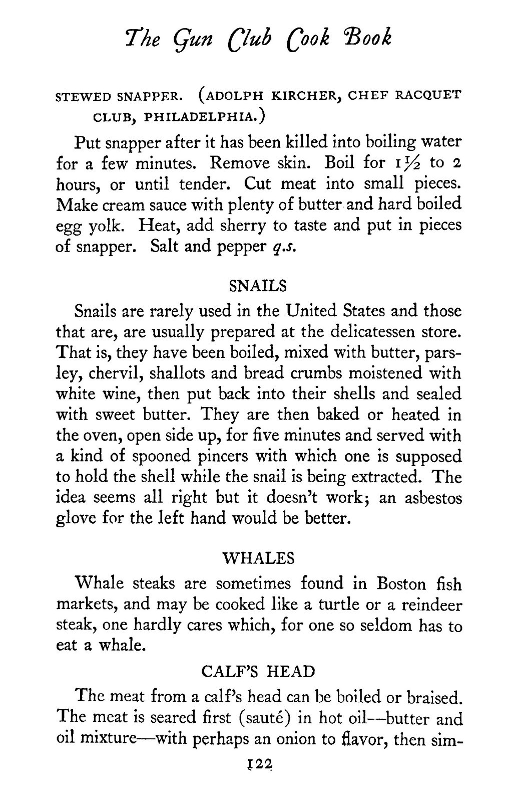 1930 The Gun Club Vintage Cook Book 306 Pages
