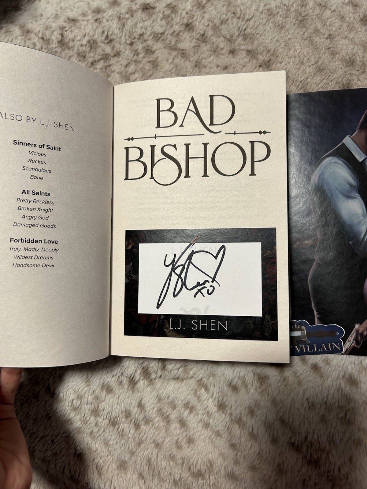 Bad Bishop by L. J. Shen Imperfect UK Import + Bookplate, Sticker, & Overlay