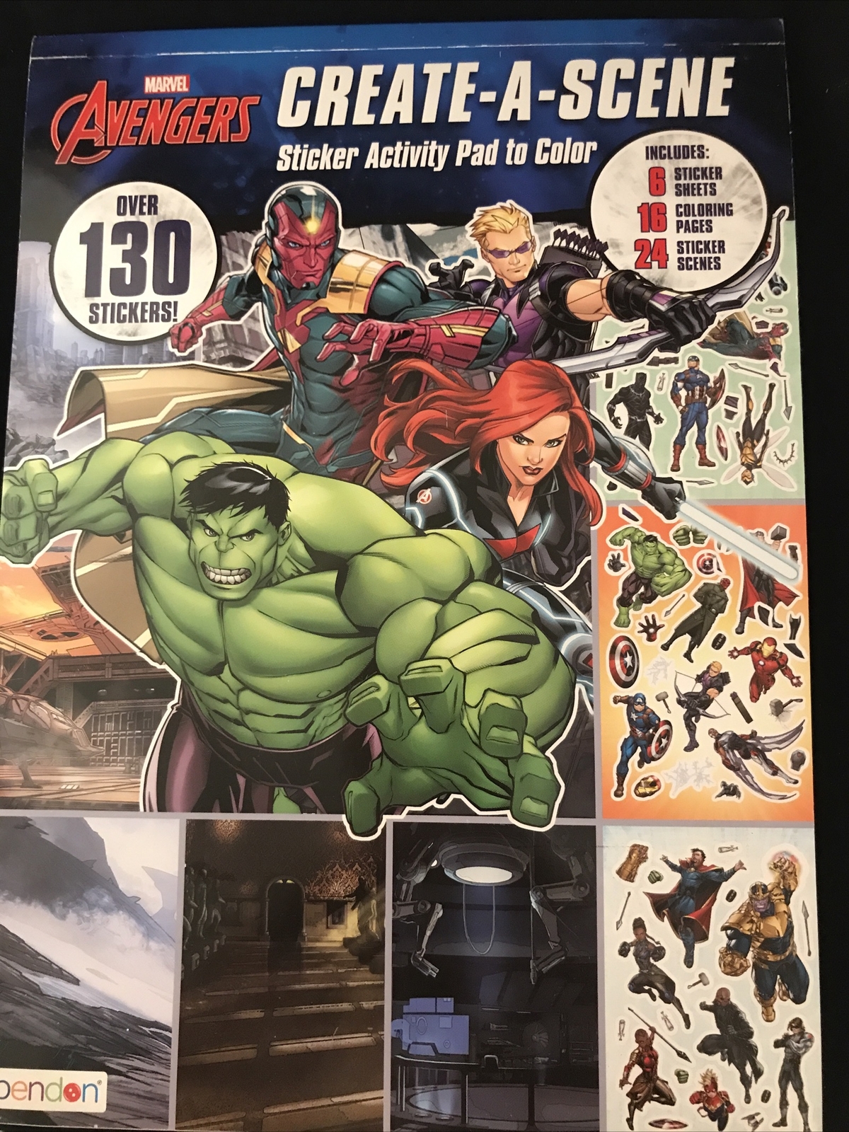 Marvel Avengers Create-A-Scene 130 Sticker Activity Pad to Color Book