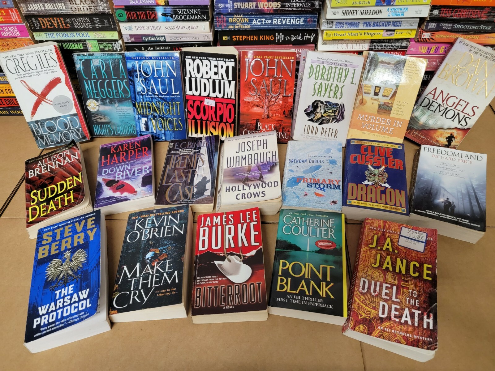Lot of 20 Mystery Thriller Fiction Paperbacks Popular Author Books MIX UNSORTED