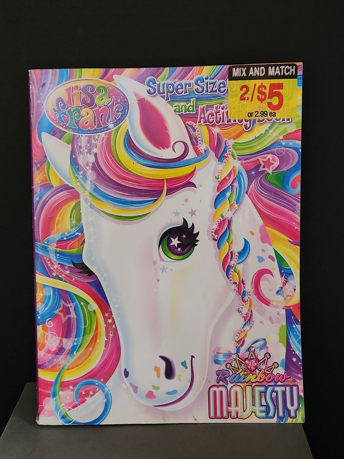 Lisa Frank Rainbow Majesty Super Size Coloring & Activity Book Horse 10.5″x8.25″
