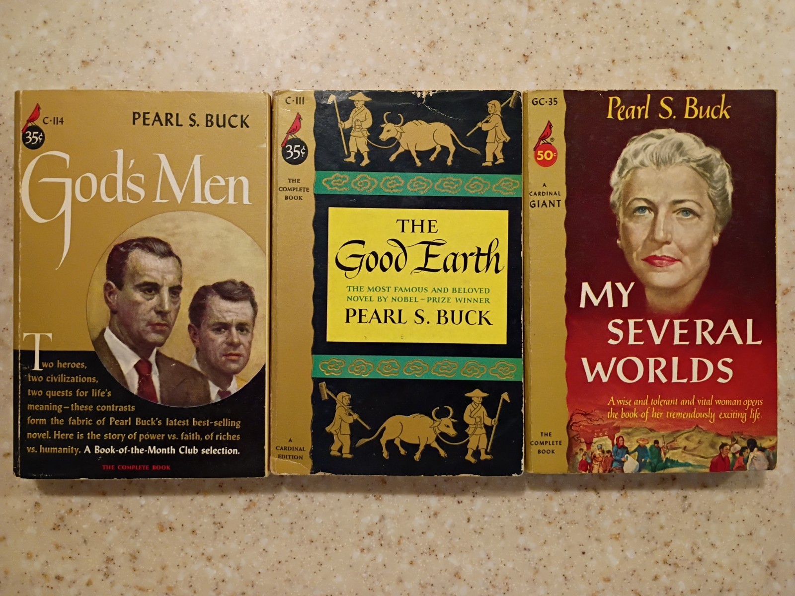 LOT OF 3 PEARL S BUCK CARDINAL EDITION PAPERBACKS FAST FREE SHIPPING SEE PHOTOS