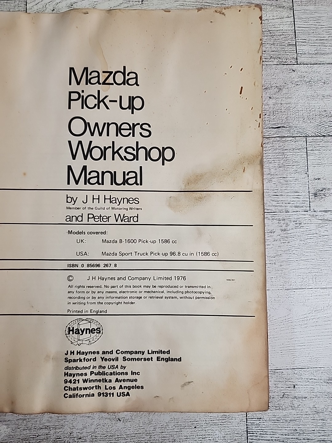 Haynes Mazda 1972-1974 Sport Truck B1600 Owners Workshop Repair Manual Car Auto
