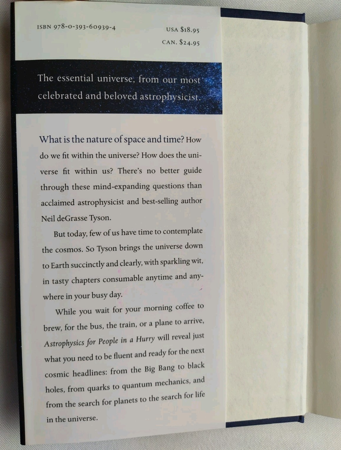 SIGNED Neil deGrasse Tyson Autographed Book – Astrophysics for People in a Hurry