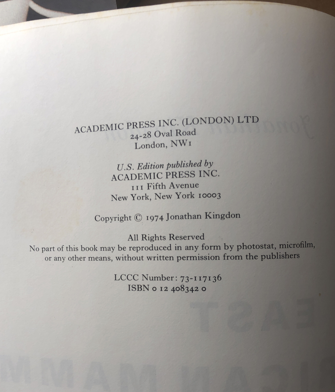East African Mammals Volume IIB (1974 edition) By Jonathan Kingdon – Rare 