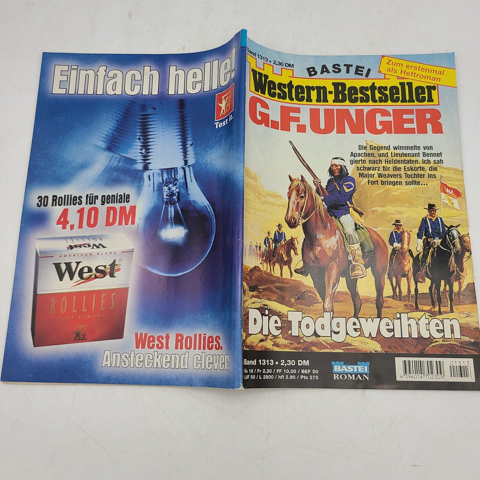 Die Todgeweihten BASTEI G.F Unger Pulp Fiction German Booklet Apache Indian