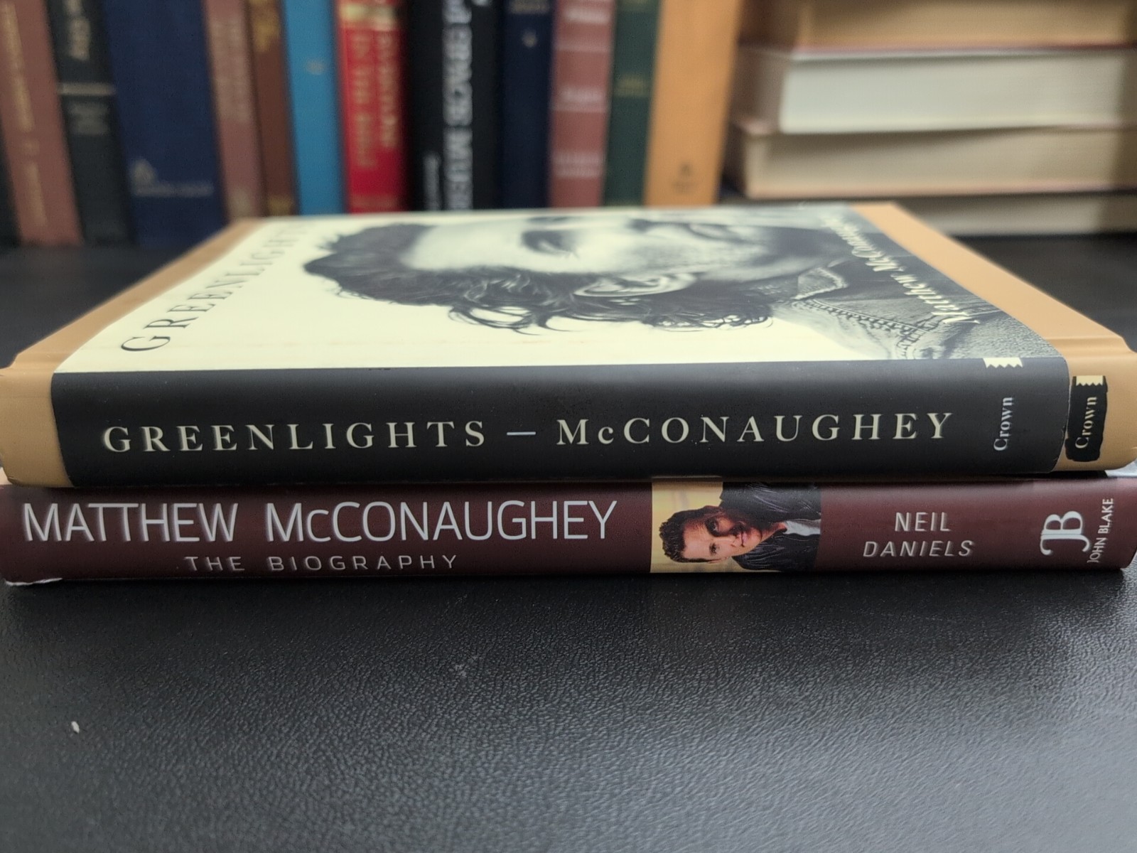 Matthew McConaughey 2 Book Lot Greenlights, Neil Daniels Bio HC 2014, 2020