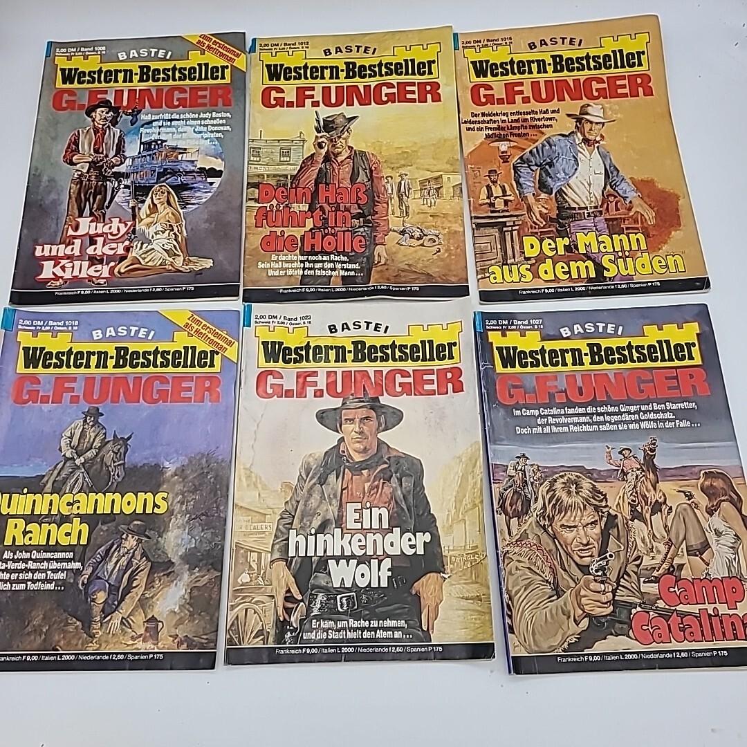 15 BASTEI Western-Bestseller G.F. Unger Pulp Fiction German Booklets Books