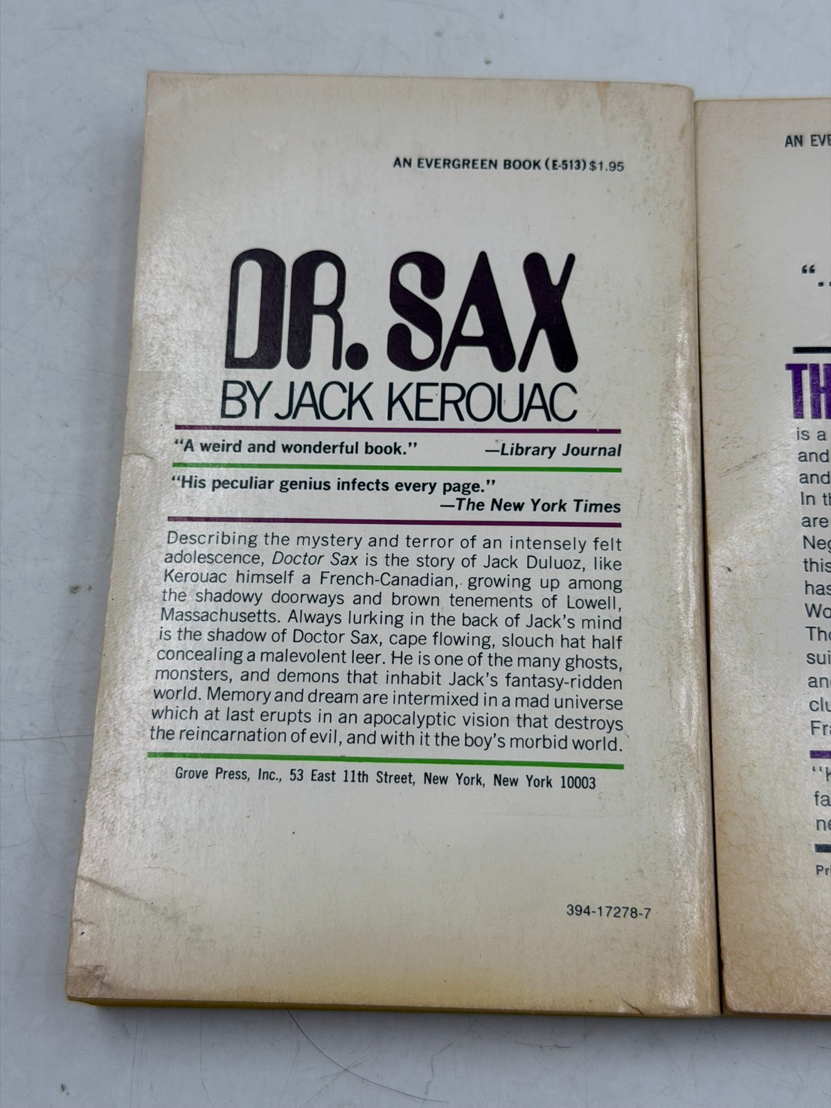 Jack Kerouac Paperback Lot 3 Books-Dr.Sax, On the Road, The Subterraneans