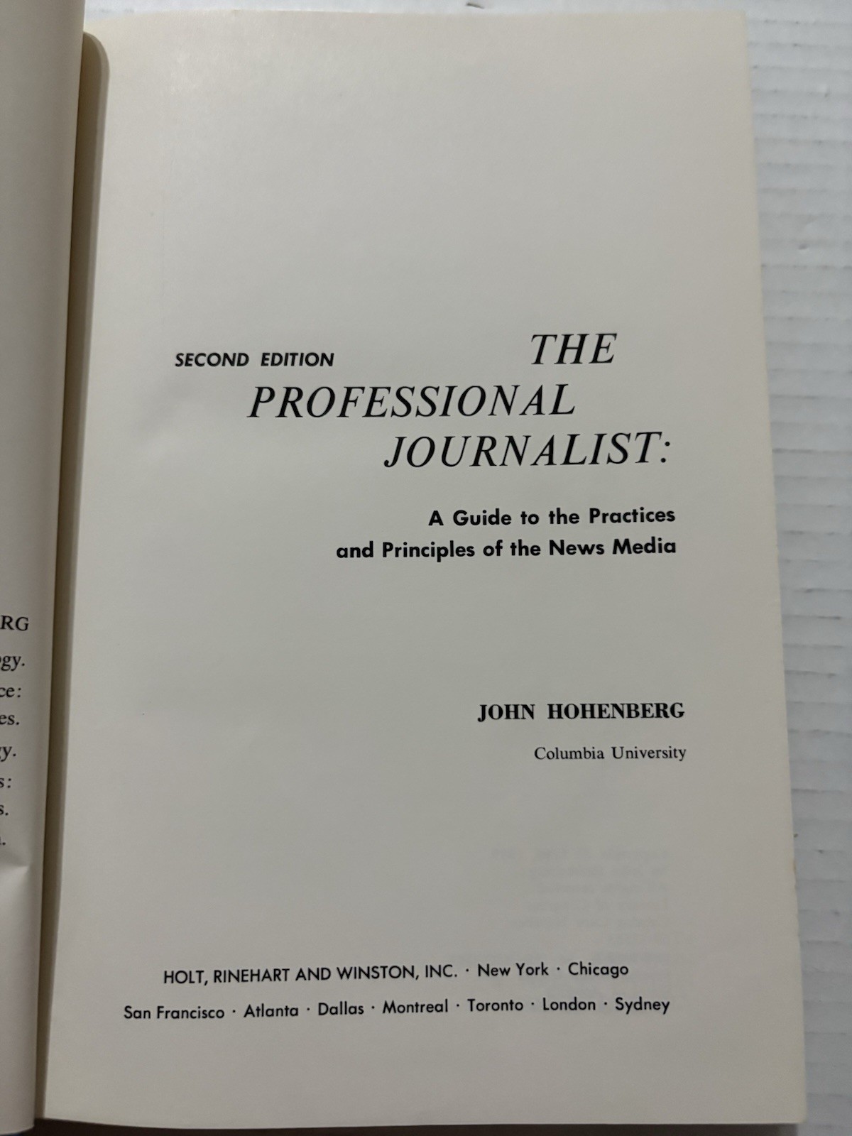 The Professional Journalist Second Edition Hardcover Book