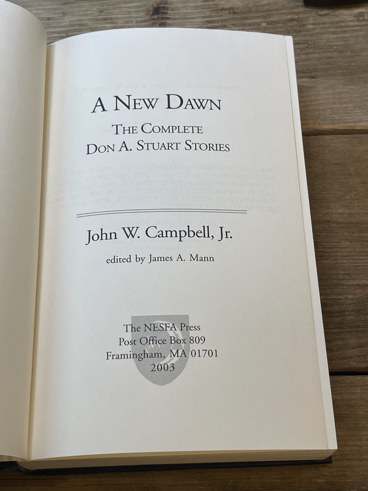 A New Dawn: The Complete Don A Stuart Stories 🔥 NESFA HC New Mylar EX-LIB