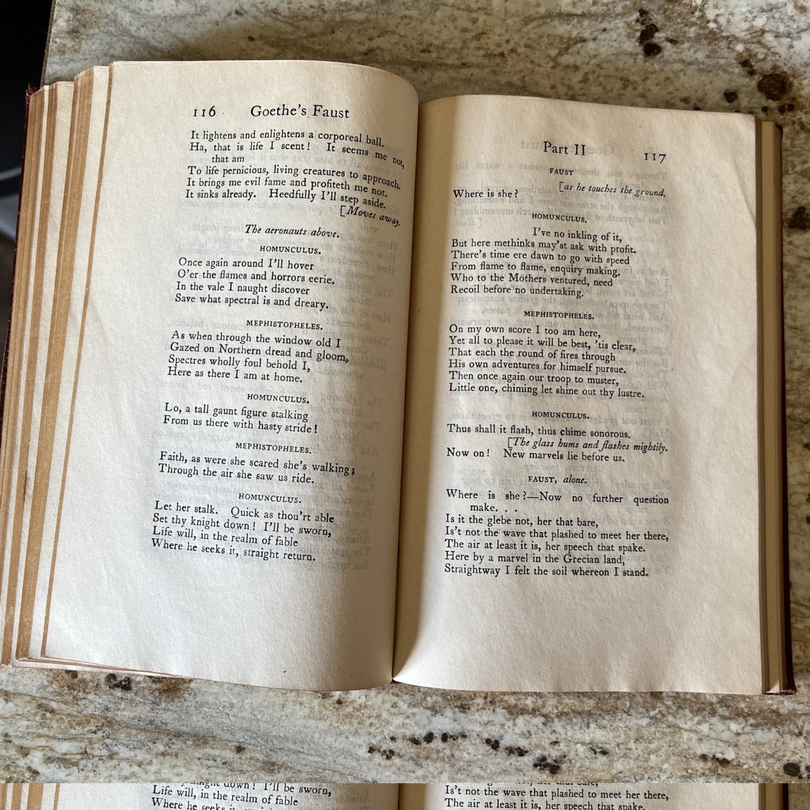 Antique Book Goethe’s Faust Parts I & II 1919 Red Leather Printed Great Britain