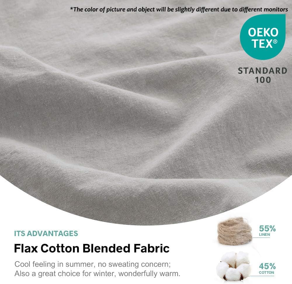 Simple&Opulence Belgian Linen Sheet Set Solid Color – 4 Pieces (1 Flat Sheet, 1