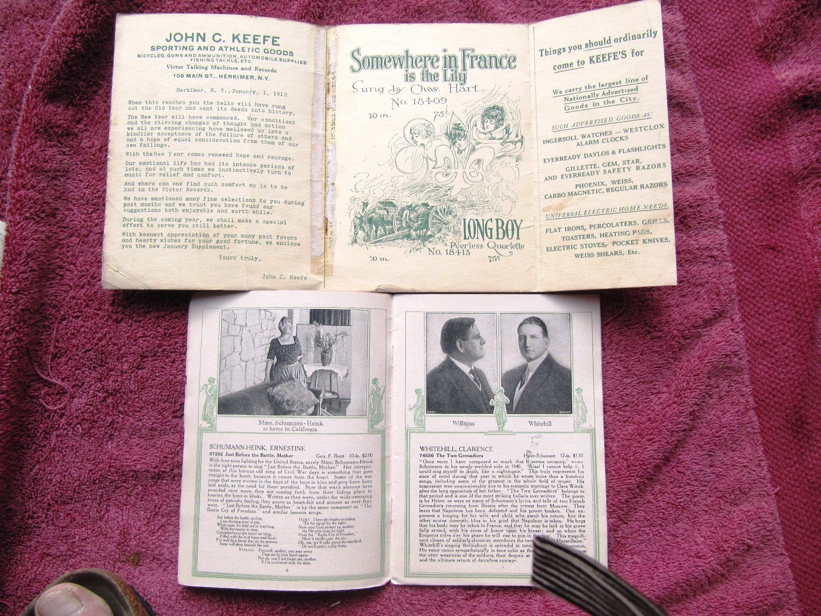 New VICTOR RECORDS Feb 1918 MAIL WRAPPER Stokowski Heifetz Victrola CATALOG