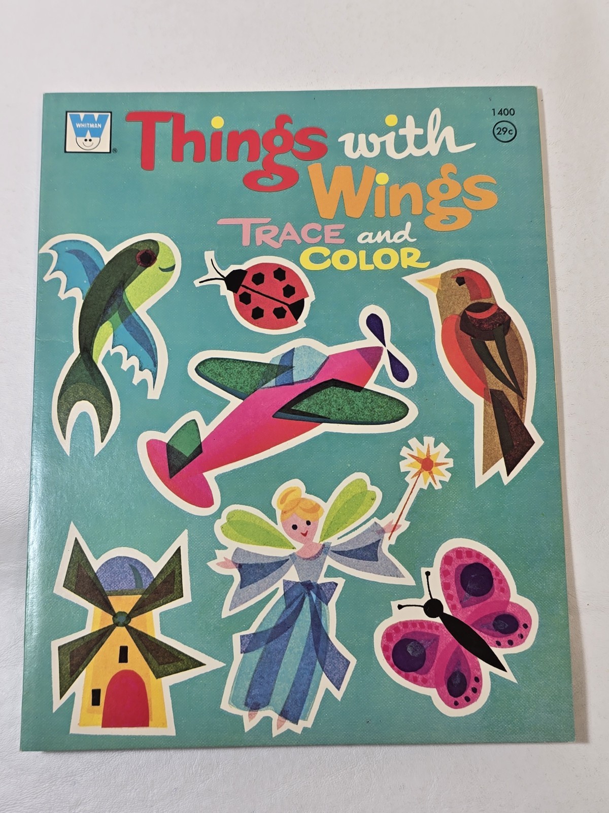 New Vintage THINGS WITH WINGS Activity Book Trace & Color Whitman