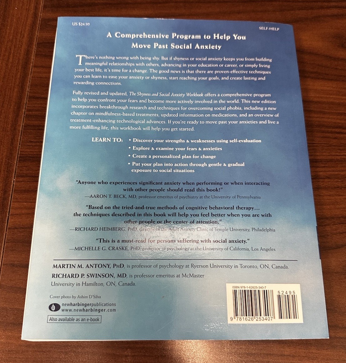 Shyness and Social Anxiety Workbook Swinson Antony Paperback New Harbinger 2017…