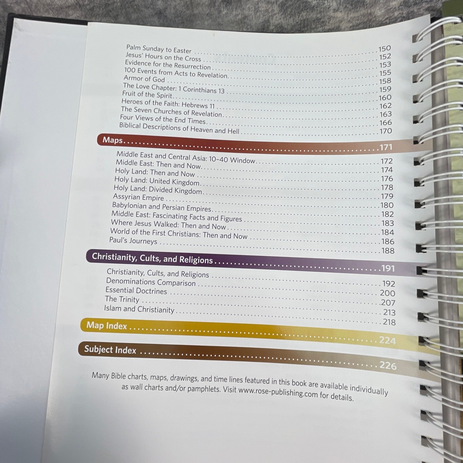 Rose Publishing Bible Charts Maps & Time Lines 10th Anniversary Edition Spiral