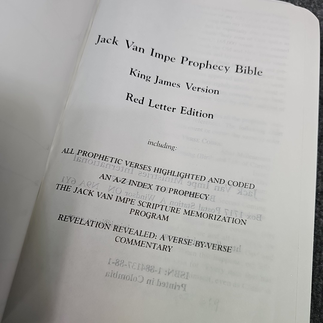The Jack Van Impe Prophecy Bible Second 2nd Edition KJV Bonded Leather