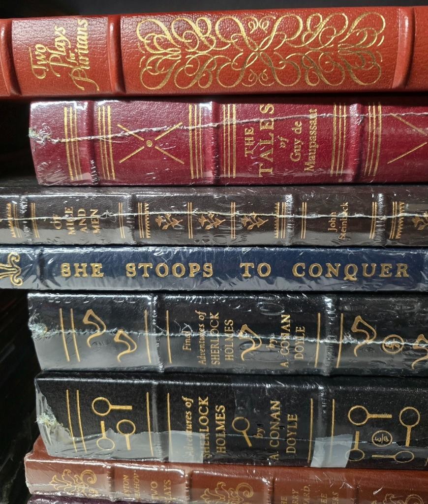 LOT OF 21 EASTON PRESS BOOKS CLASSICS SHERLOCK HOLMES STEINBECK FAUST SEALED