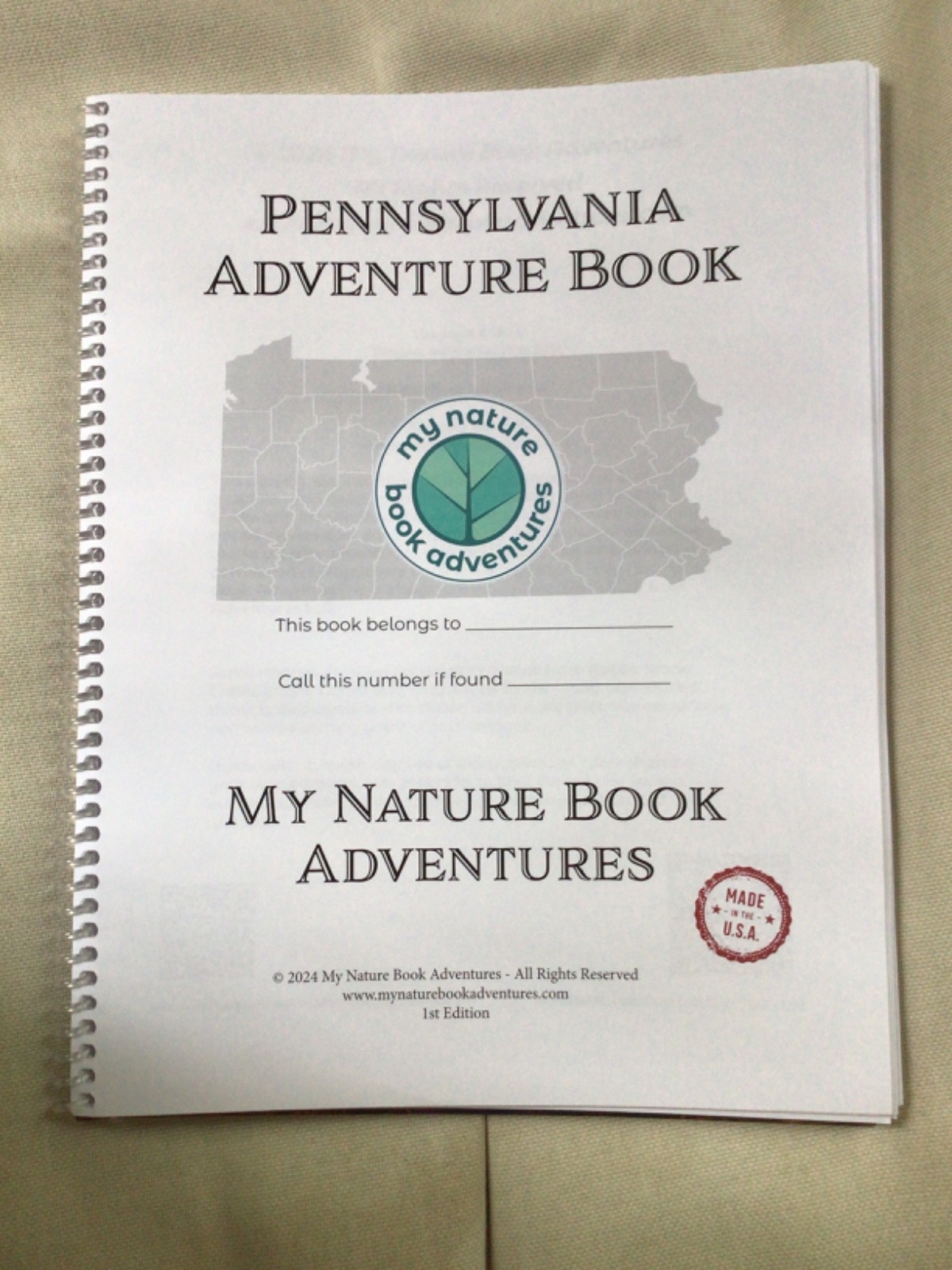 Pennsylvania PA ADVENTURE PLANNING BOOK No Writing Nature Study Hikes State Park