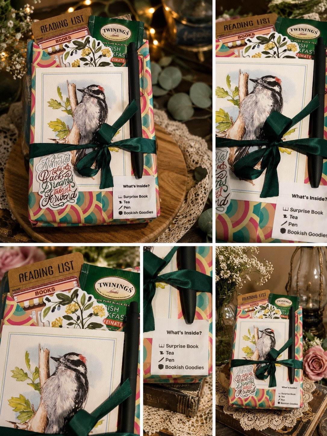 Blind Date with a Book Gift Set Surprise Book w/ Tea & Pen Bookish Gift