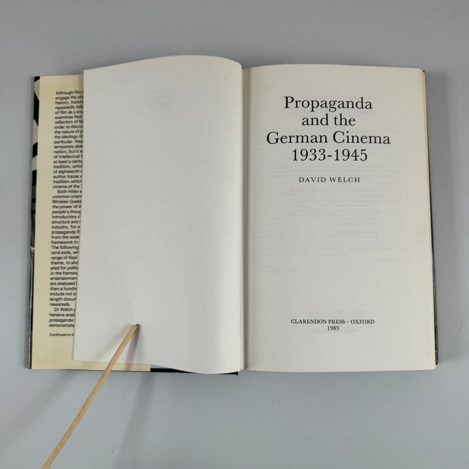 Propaganda and the German Cinema 1933-1945 David Welch 1983 Hardcover Oxford