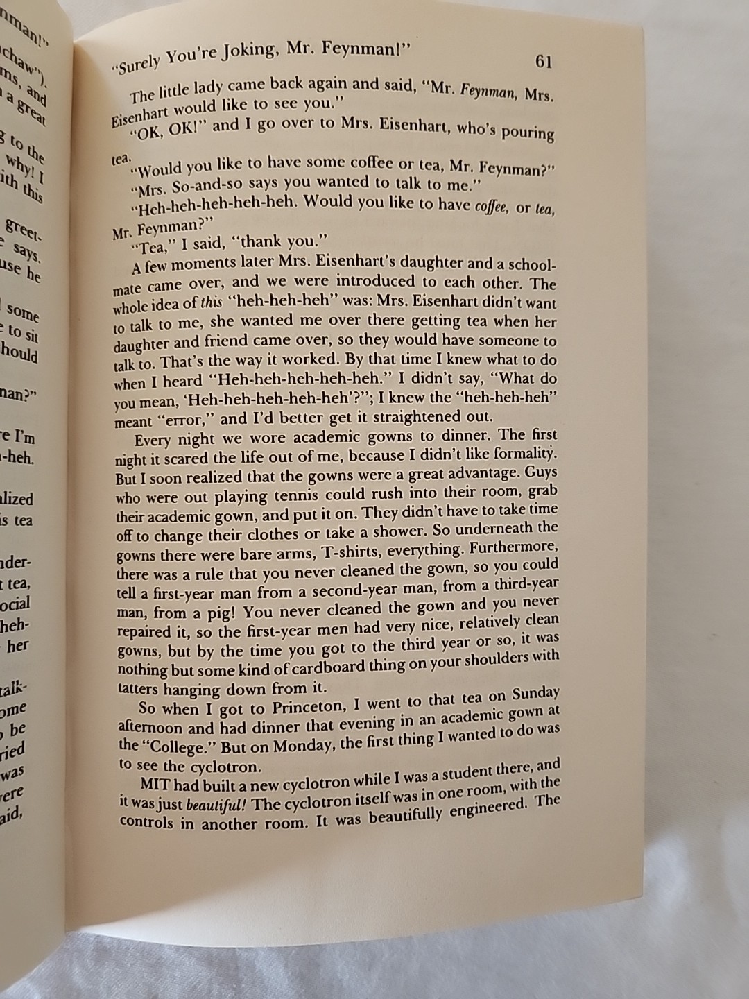 „Surely You’re Joking, Mr. Feynman!“ by Richard P. Feynman 1985 Hardcover w/DJ
