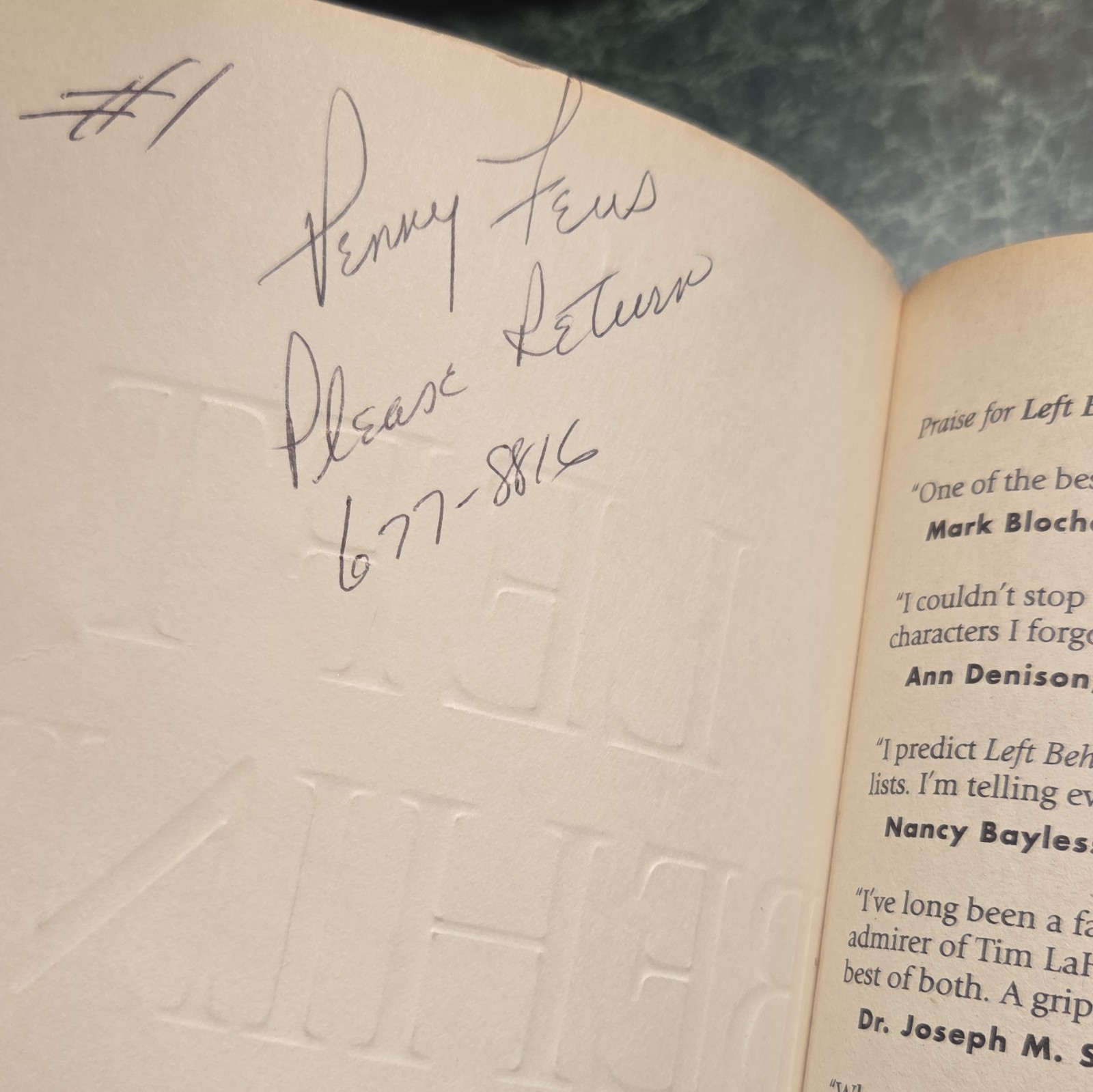 Tim LaHaye & Jerry B. Jenkins Left Behind PB Softcover Inscribed 1995